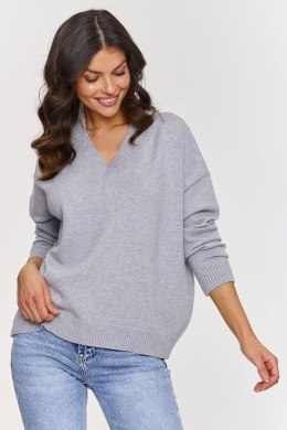 Sweter Damski Model S158 Grey Melange - Makadamia Makadamia