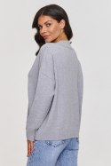Sweter Damski Model S158 Grey Melange - Makadamia Makadamia Sweter Damski Model S158 Grey Melange - Makadamia Makadamia