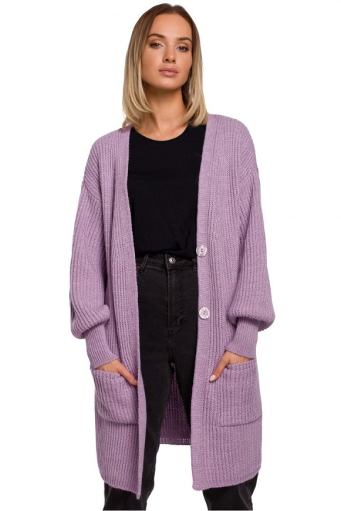 Sweter Kardigan Model MOE538 Lawenda - Moe Moe Sweter Kardigan Model MOE538 Lawenda - Moe Moe