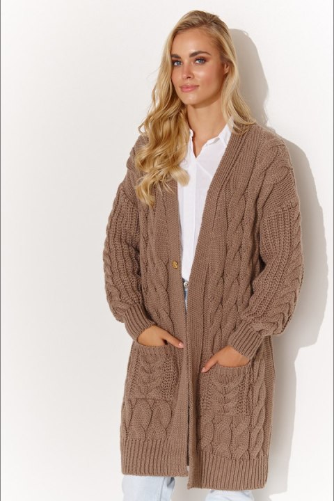 Sweter Kardigan Model S134 Cappuccino - Makadamia Makadamia Sweter Kardigan Model S134 Cappuccino - Makadamia Makadamia