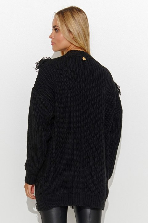 Sweter Kardigan Model S142 Black - Makadamia Makadamia Sweter Kardigan Model S142 Black - Makadamia Makadamia