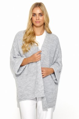 Sweter Kardigan Model S145 Grey Melange - Makadamia Makadamia