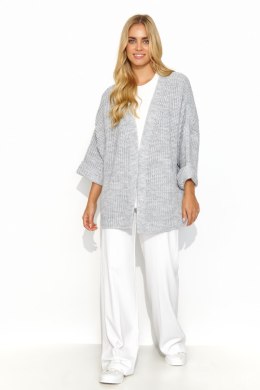 Sweter Kardigan Model S145 Grey Melange - Makadamia Makadamia