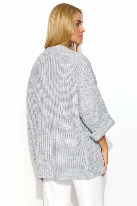 Sweter Kardigan Model S145 Grey Melange - Makadamia Makadamia Sweter Kardigan Model S145 Grey Melange - Makadamia Makadamia