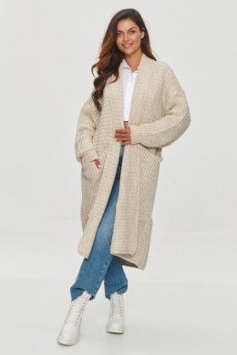 Sweter Kardigan Model S153 Beige Melange - Makadamia Makadamia