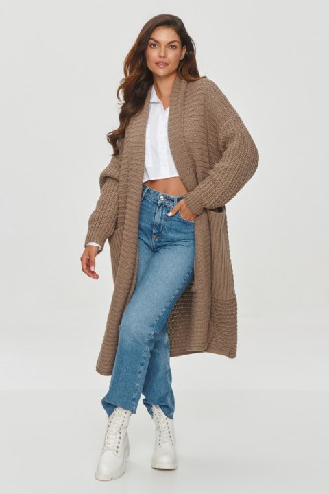 Sweter Kardigan Model S153 Cappuccino - Makadamia Makadamia Sweter Kardigan Model S153 Cappuccino - Makadamia Makadamia