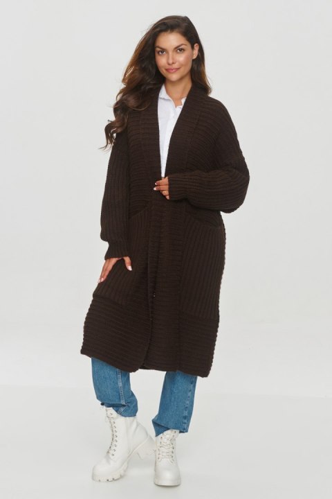 Sweter Kardigan Model S153 Czekolada - Makadamia Makadamia Sweter Kardigan Model S153 Czekolada - Makadamia Makadamia