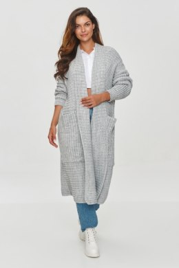 Sweter Kardigan Model S153 Grey Melange - Makadamia Makadamia