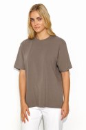 T-shirt Damski Model M826 Brown - Makadamia Makadamia T-shirt Damski Model M826 Brown - Makadamia Makadamia