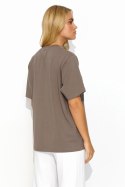 T-shirt Damski Model M826 Brown - Makadamia Makadamia T-shirt Damski Model M826 Brown - Makadamia Makadamia