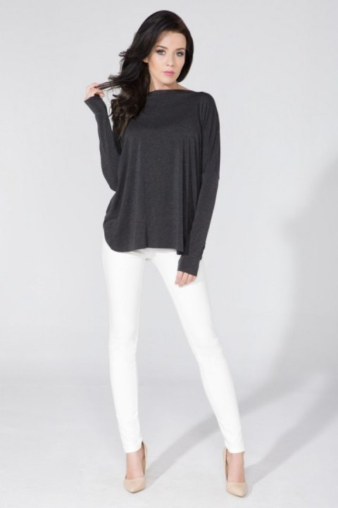 Bluzka Model T139 Dark Grey - Tessita Tessita Bluzka Model T139 Dark Grey - Tessita Tessita