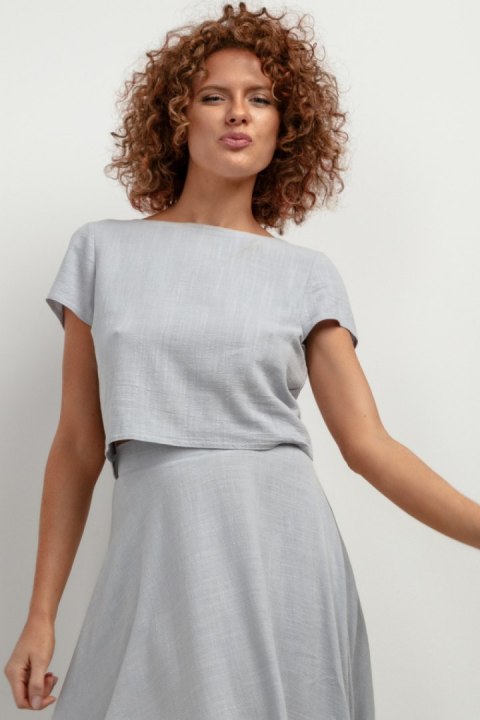 Bluzka Model T401 Grey Melange - Tessita Tessita Bluzka Model T401 Grey Melange - Tessita Tessita