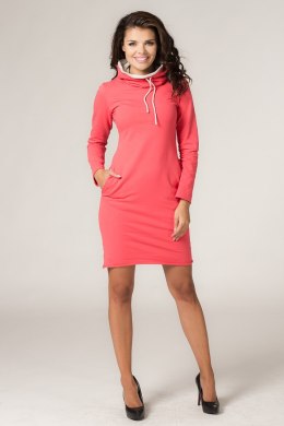 Sukienka Model Kaja 1 Coral/Light Grey - Tessita Tessita