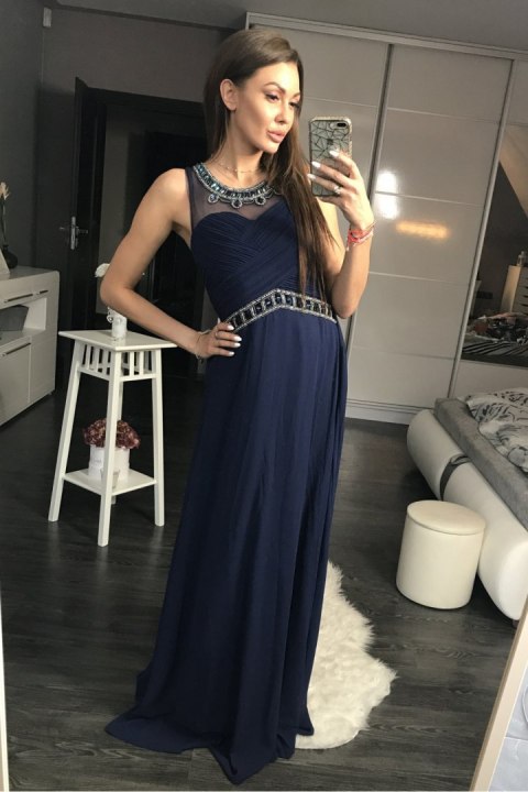 Sukienka Wieczorowa Model 17771 Navy - YourNewStyle YourNewStyle Sukienka Wieczorowa Model 17771 Navy - YourNewStyle YourNewStyle