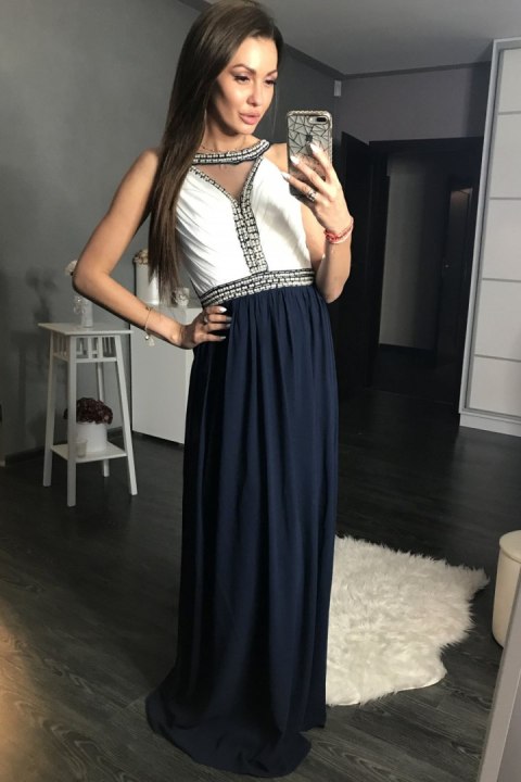 Sukienka Wieczorowa Model 17790 Navy - YourNewStyle YourNewStyle Sukienka Wieczorowa Model 17790 Navy - YourNewStyle YourNewStyle