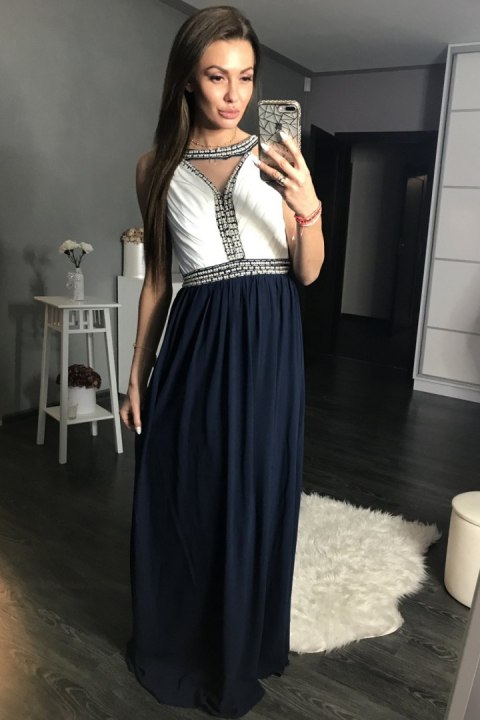 Sukienka Wieczorowa Model 17790 Navy - YourNewStyle YourNewStyle Sukienka Wieczorowa Model 17790 Navy - YourNewStyle YourNewStyle