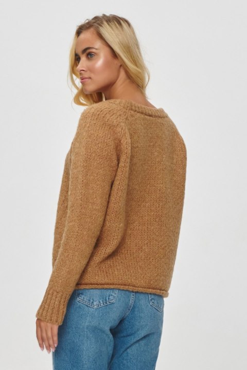 Sweter Damski Model S150 Camel - Makadamia Makadamia Sweter Damski Model S150 Camel - Makadamia Makadamia