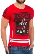 Tshirt Męski Model 17189 Red - YourNewStyle YourNewStyle Tshirt Męski Model 17189 Red - YourNewStyle YourNewStyle