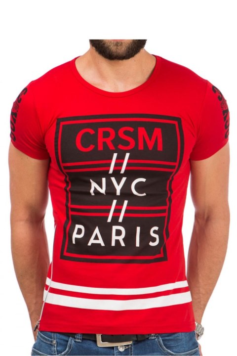 Tshirt Męski Model 17189 Red - YourNewStyle YourNewStyle Tshirt Męski Model 17189 Red - YourNewStyle YourNewStyle