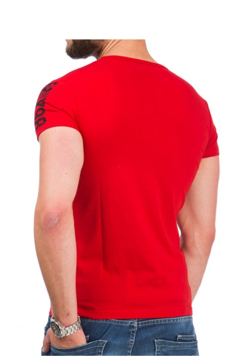 Tshirt Męski Model 17189 Red - YourNewStyle YourNewStyle Tshirt Męski Model 17189 Red - YourNewStyle YourNewStyle