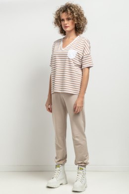 Bluzka Model T393/12 White/Beige Paski - Tessita Tessita