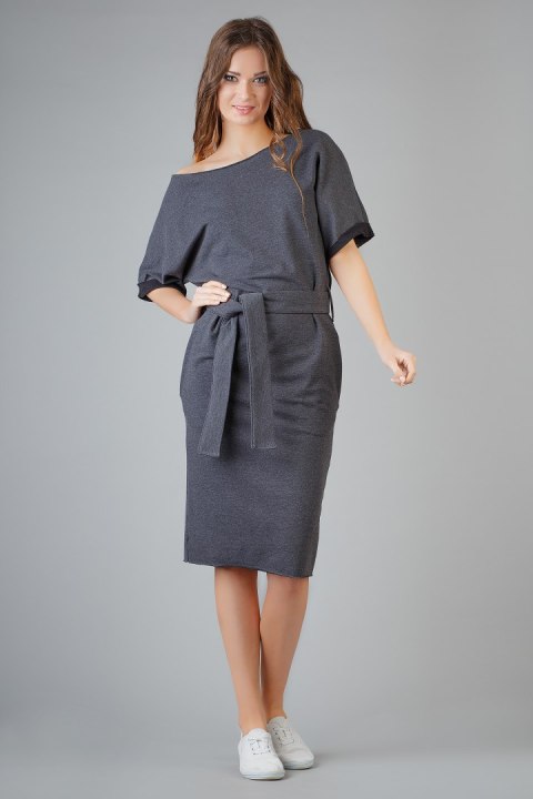 Sukienka Model Aleksandra 9 Dark Grey - Tessita Tessita Sukienka Model Aleksandra 9 Dark Grey - Tessita Tessita
