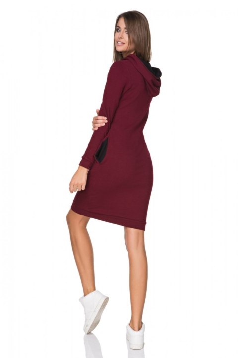 Sukienka Model T214/3 Bordo/Black - Tessita Tessita Sukienka Model T214/3 Bordo/Black - Tessita Tessita