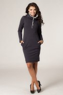 Sukienka model Kaja Dark Gray/White - Tessita Tessita Sukienka model Kaja Dark Gray/White - Tessita Tessita