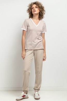 Bluzka Model T394/12 White/Beige Paski - Tessita Tessita