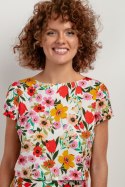 Bluzka Model T408 Kwiaty na białym tle - Tessita Tessita Bluzka Model T408 Kwiaty na białym tle - Tessita Tessita