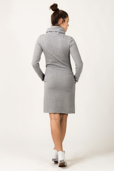 Sukienka Model Kaja 7 Light Grey/White - Tessita Tessita Sukienka Model Kaja 7 Light Grey/White - Tessita Tessita