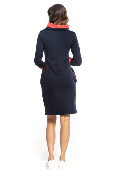 Sukienka Model T360/5 Navy/Coral - Tessita Tessita Sukienka Model T360/5 Navy/Coral - Tessita Tessita