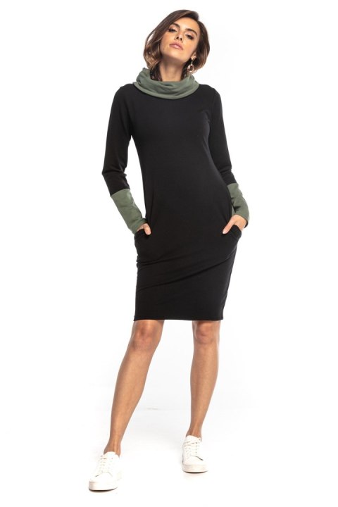 Sukienka Model T360/7 Black/Khaki - Tessita Tessita Sukienka Model T360/7 Black/Khaki - Tessita Tessita