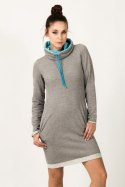 Sukienka model Kaja Light Gray/Blue - Tessita Tessita Sukienka model Kaja Light Gray/Blue - Tessita Tessita