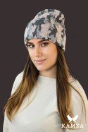 VENTURA zimowa czapka moro beanie kolor różowy - Kamea Kamea VENTURA zimowa czapka moro beanie kolor różowy - Kamea Kamea