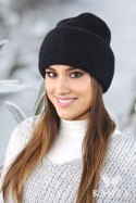 BENITA zimowa czapka alpaka z wywinięciem kolor czarny - Kamea Kamea BENITA zimowa czapka alpaka z wywinięciem kolor czarny - Kamea Kamea