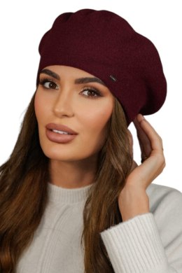 Beret Damski Zimowy Wełniany Kolor Bordo - Kiang - Kamea Kamea