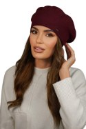 Beret Damski Zimowy Wełniany Kolor Bordo - Kiang - Kamea Kamea Beret Damski Zimowy Wełniany Kolor Bordo - Kiang - Kamea Kamea