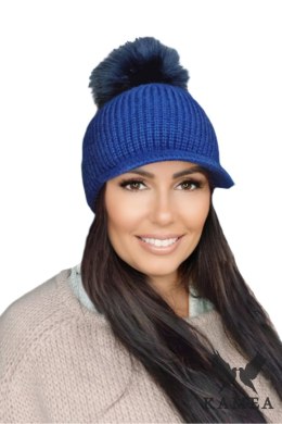 NASIRA zimowa czapka damska z daszkiem kolor granatowy - Kamea Kamea