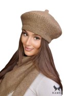 OFELIA zimowy beret damski kolor ciemny beż - Kamea Kamea OFELIA zimowy beret damski kolor ciemny beż - Kamea Kamea