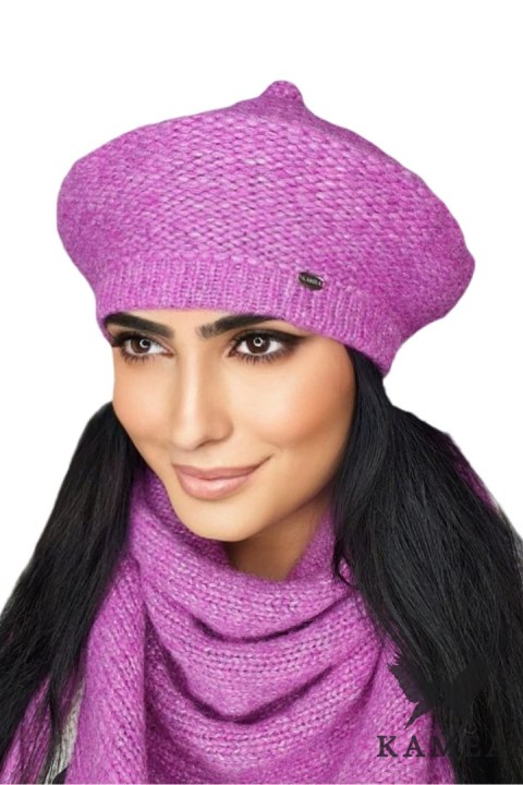 OFELIA zimowy beret damski kolor różowy - Kamea Kamea OFELIA zimowy beret damski kolor różowy - Kamea Kamea
