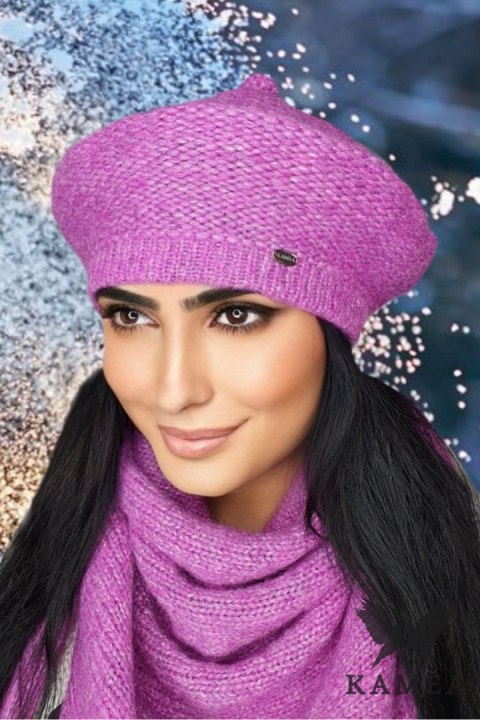 OFELIA zimowy beret damski kolor różowy - Kamea Kamea OFELIA zimowy beret damski kolor różowy - Kamea Kamea