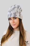 VENTURA zimowa czapka moro beanie kolor biały - Kamea Kamea VENTURA zimowa czapka moro beanie kolor biały - Kamea Kamea