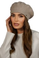 Zimowy Wełniany Beret Damski Kolor Ciemny Beżowy Kamea-Kiang - Kamea Kamea Zimowy Wełniany Beret Damski Kolor Ciemny Beżowy Kamea-Kiang - Kamea Kamea