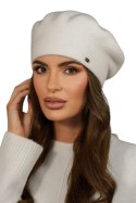 Zimowy Wełniany Beret Damski Kolor Ekru Kamea-Kiang - Kamea Kamea Zimowy Wełniany Beret Damski Kolor Ekru Kamea-Kiang - Kamea Kamea
