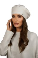 Zimowy Wełniany Beret Damski Kolor Ekru Kamea-Kiang - Kamea Kamea Zimowy Wełniany Beret Damski Kolor Ekru Kamea-Kiang - Kamea Kamea