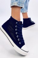 Ażurowe trampki za kostkę MOUSSE NAVY - Inello Inello Ażurowe trampki za kostkę MOUSSE NAVY - Inello Inello