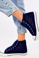 Ażurowe trampki za kostkę MOUSSE NAVY - Inello Inello Ażurowe trampki za kostkę MOUSSE NAVY - Inello Inello