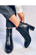 Botki licowe na stabilnym obcasie TANNA BLACK - Inello Inello Botki licowe na stabilnym obcasie TANNA BLACK - Inello Inello
