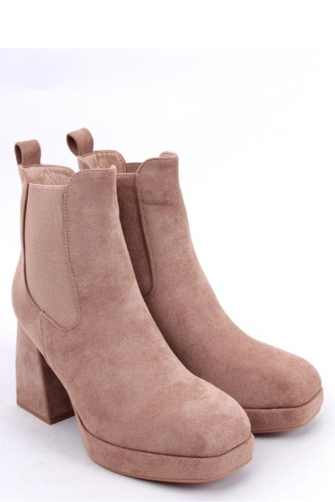 Botki na szerokim obcasie CIARA KHAKI - Inello Inello